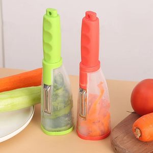 Éplucheur de légumes et trancheur de fruits avec récipient, lame en acier inoxydable pour éplucher manuellement <span class=keywords><strong>les</strong></span> légumes, <span class=keywords><strong>les</strong></span> pommes, <span class=keywords><strong>les</strong></span> carottes, <span class=keywords><strong>les</strong></span> pommes de terre - Product Image 4
