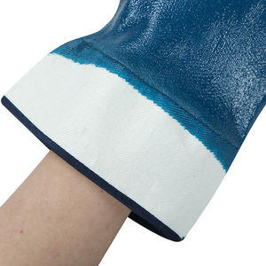Guantes de protección laboral personalizados, guantes de seguridad lisos totalmente recubiertos de nitrilo <span class=keywords><strong>azul</strong></span> - Product Image 5