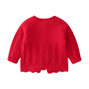 hzwn2151 - Cardigan en coton 100% pour bébé fille, collection Automne-Printemps, style décontracté, couleur unie, tricoté, style occidental - Product Image 5