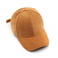 Gorra de Béisbol de Pana de Color Sólido, 6 Paneles, Visera Curva, Ajustable, Unisex, Estilo Minimalista