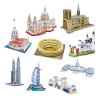 Puzzle 3D HTL Monuments Mondiaux – Kit de Modélisation Architecturale DIY – Jouet Éducatif pour Enfants et Adultes – Décoration d'Intérieur – Vente en Gros