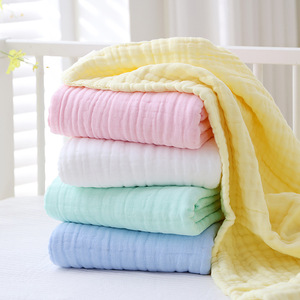 Toalla de Gasa para Bebé Qidou, 110x105cm, Seis Capas de Algodón, Color Sólido, Toalla de Baño para Bebés - Product Image 3