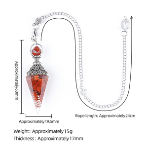 Péndulo de Piedras Naturales para Adivinación y Sanación, Ojo de Tigre, Amatista, Múltiples Materiales, para Brujería, Venta al Por Mayor - Product Image 5