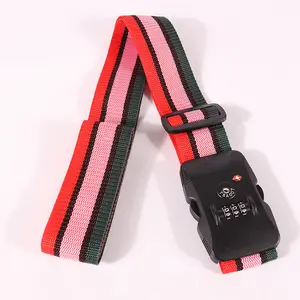 定制标志传热强力织带条纹设计时尚弹性安全行李带带锁