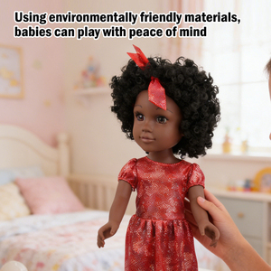 Bambola Nera da 18 Pollici con Corpo in Gomma, Set Moda, Vestito, Giocattolo per Casa e Gioco, Bambola in Gomma Integrale da 18 Pollici per Regalo Bambina dai 3 Anni in su - Product Image 4