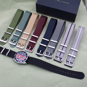 Bracelets de montre en nylon sergé respirant réglables avec boucle en acier inoxydable 20mm 22mm - Product Image 6