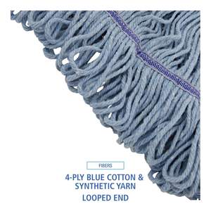 Tête de balai serpillère en microfibre Boardwalk Large 12/unité avec tampon de nettoyage à extrémité bouclée – Équipement de nettoyage efficace - Product Image 1