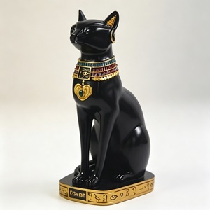 Statue de <span class=keywords><strong>chat</strong></span> artisanale de style européen, écologique, couleur personnalisée, en résine, peinte à la main, thème animal, statues d'atelier d'anime, pour la maison - Product Image 5