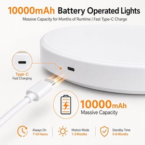 Wireless Rechargeable <b>LED</b> Ceiling <b>Light</b> <b>Motion</b> <b>Sensor</b> Remote Control No Wiring Installation - Product Image 6