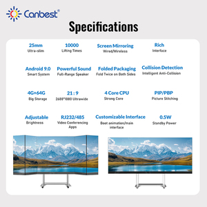 צג חדר ישיבות אולטרה-רחב מסוג LED הכל באחד של Canbest בגודל 178 אינץ', 21:9, צג חדר ישיבות LED מתקפל כפול/משולש, קיר וידאו LED מסוג GoB - Product Image 2