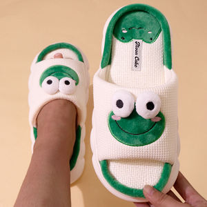 Venta al por mayor de populares pantuflas de PVC para mujer con suela de PVC y parte superior de lino, ideales para verano y primavera. - Product Image 5