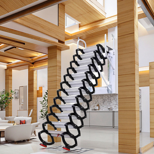 Échelle de grenier d'<span class=keywords><strong>escalier</strong></span> de grenier en acier pliable portative à télécommande moderne pour le stockage de grenier d'appartement/entrepôt sur mesure - Product Image 6