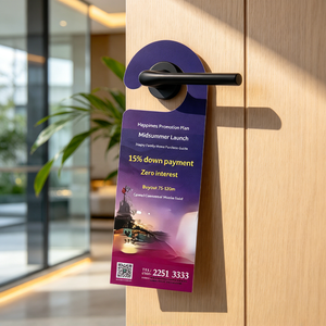 Étiquettes suspendues personnalisées en papier couché imprimé couleur pour hôtels, caves à vin, bagages, et panneaux « Ne pas déranger » – Vente en gros - Product Image 1