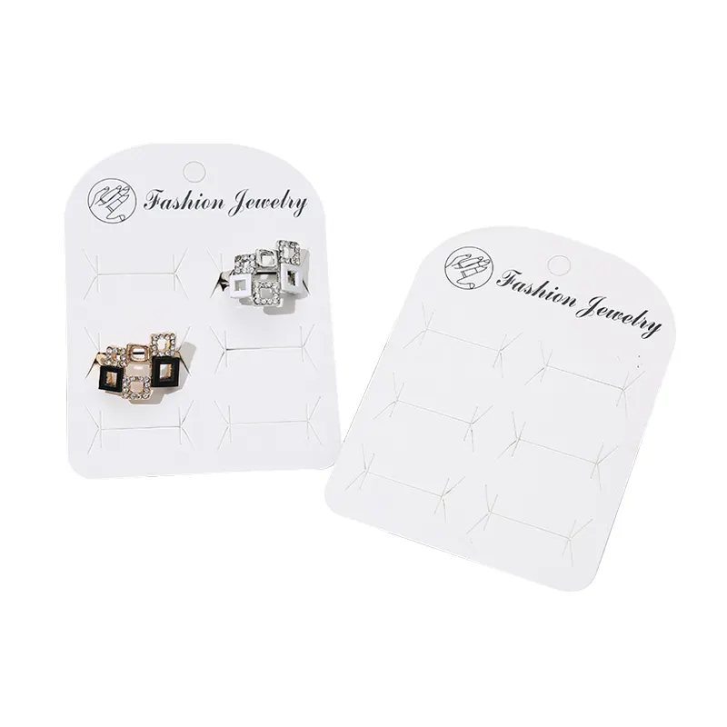 Wholesale Cheap Ring Display Cards White Cardboard Hanging Jewelry Card for Ring Packaging