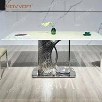 Table à manger moderne pliable et extensible en 5 parties avec structure en aluminium, longueur 36 pouces
