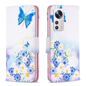 Para MI 12 Lite <span class=keywords><strong>Funda</strong></span> de teléfono Diseño de plumas de flores de mariposa, para Samsung S23/S24 Plus/S25 <span class=keywords><strong>Funda</strong></span> tipo billetera Bolsa - Product Image 1