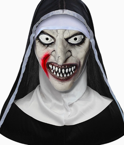 Maschera da Suora con Bocca Aperta, Costume Horror, Copricapo da Film per Feste <span class=keywords><strong>di</strong></span> Halloween - Product Image 6