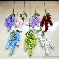 3 Guirlandes de fleurs artificielles de glycine violettes réalistes pour la décoration de plafond de centres commerciaux, hôtels, maisons, fêtes et mariages