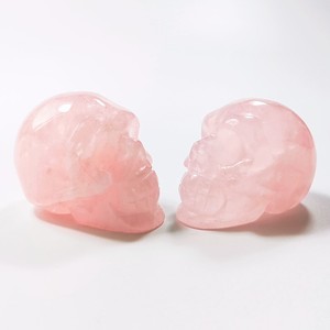 Roche de crâne en cristal de quartz <span class=keywords><strong>rose</strong></span> sculpté à la main, 2 pouces, meilleure qualité, pour la guérison - Product Image 3
