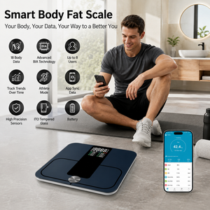 เครื่องชั่งน้ำหนักอัจฉริยะไร้สาย รองรับน้ำหนักได้ 180 กก. ผลิตจากกระจกนิรภัยความแม่นยำสูง พร้อมวิเคราะห์ไขมันในร่างกาย - Product Image 6