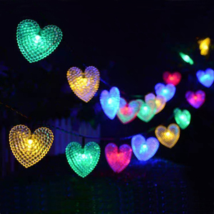 Năng lượng mặt trời 20LED 8 chức năng kỳ nghỉ Đảng ngoài trời trang trí hình trái tim dẫn đèn dây - Product Image 1