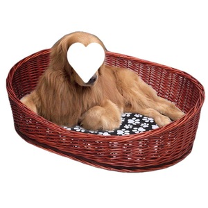 Sofá de mimbre para mascotas, tejido tropical personalizado a mano, de gran tamaño, para perros, novedad - Product Image 5