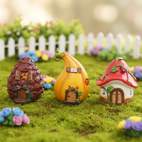 Figurines de jardin miniature en résine fantaisie Ructic ROOGO, citrouille, champignon, maison en cône, artisanat, décoration d'intérieur