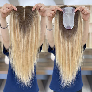 Extensiones de Cabello Humano con Base de Encaje de Seda, Superventas, para Mujer, Toupee Plateado de Cabello Humano, Doble Trama, Cutícula Alineada - Product Image 2