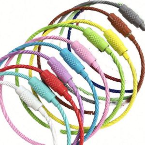 Mosquetón de Acero Inoxidable con Cierre de Rosca y Anillo para Llaves, Cable Metálico para Coches y Actividades al Aire Libre, Venta al por Mayor - Product Image 1