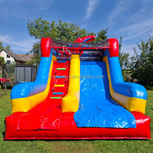 Château gonflable <span class=keywords><strong>Spiderman</strong></span> rouge et bleu avec toboggan, toboggan sec, aire de jeux gonflable, location pour fêtes, jeux d'extérieur - Product Image 2