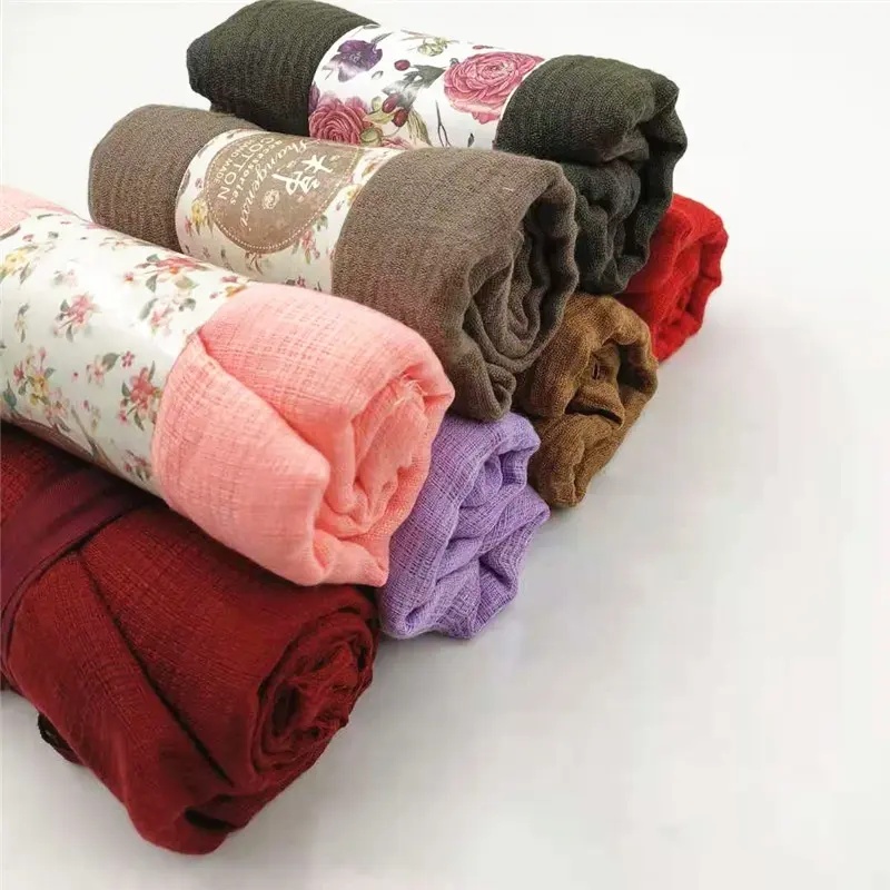 126 colors crinkled hijab scarf Muslim long shawl oversize 180*90 Malaysia tudung