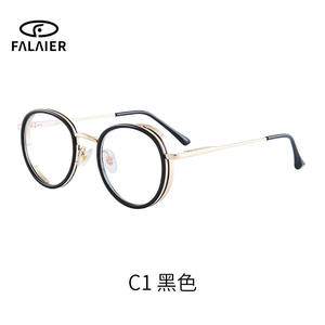 Falaier – montures de lunettes rondes pour femmes, verres anti-lumière bleue TR90, taille moyenne, lunettes optiques de Style européen - Product Image 2