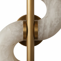 Lampe murale en marbre artistique orientale, design artistique en forme de S, lumière douce et chaude pour salon, hôtel, décoration de la maison, lampe murale en albâtre