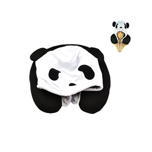 Oreiller de sieste avec capuche personnalisé <span class=keywords><strong>en</strong></span> forme de U, doux, motif Panda, 100% polyester, rembourré de <span class=keywords><strong>microbilles</strong></span>, avec taille et couleur personnalisables - Product Image 1