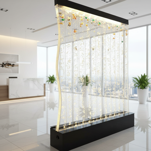 Paravent et séparateur de pièce moderne en acrylique avec éclairage LED, design mural artistique à bulles d'eau en forme de S, mobile et sur pied, vente en gros - Product Image 3