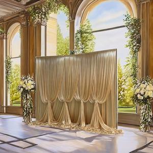 Nuovo mezzo a due strati di seta di ghiaccio tenda di garza di nozze fase decorazione di stoffa per tenda tessuto sfondo di compleanno - Product Image 2