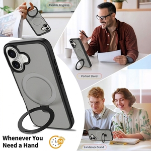 Coque Magnétique avec Anneau Support Béquille, Dos Mat Translucide PC TPU Antichoc, Protection pour iPhone 17 Pro Max - Product Image 3