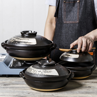 Grande cocotte japonaise en céramique isolée écologique de 2,8 litres, résistante aux hautes températures, idéale pour mijoter des soupes et des fruits de mer à la maison
