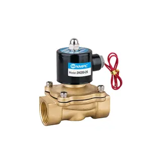 Válvula Solenoide de agua de latón, Serie 2W, normalmente abierta, tipo cerrado, 220V, 24V, 12v, 2W025-06, 2W025-08, 2W040-10, acción directa