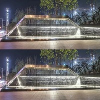 Fontaine à rideau d'eau en acier inoxydable Yanyi Waterscape, câble rouge, design moderne, installation facile, 220V, utilisation extérieure, hôtel, garantie 2 ans