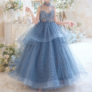 2024 cao cấp trẻ em 'hoa cô gái váy cưới thanh lịch công chúa bóng vải tuyn ren 3D in appliques bên biểu diễn - Product Image 3