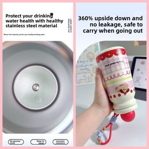 Vaso Térmico Pequeño de Acero Inoxidable 316 con Aislamiento al Vacío, Tipo Lata de Leche, para Niños, Portátil, con Separador de Té y Pajita, Vaso de Recuerdo - Product Image 3