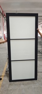 Steel Framed Internal <strong>Doors</strong> Modern Design Style Black Metal Glass for Bedroom Application - Product Image 2