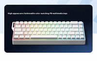 Clavier mécanique compact FV K68 60% sans fil tri-mode RGB pour gaming e-sport, résistant aux éclaboussures et programmable