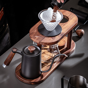 กาต้มน้ำคาเฟ่ ชิ คูสเนค 600 มล. เครื่องชงกาแฟสแตนเลสพร้อมด้ามจับไม้สีดำ - Product Image 4