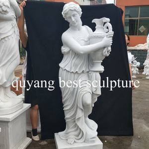 美しい天然白大理石の伝統的な手彫り磨き仕上げのアポロエレガントな裸婦像、家の装飾に - Product Image 2