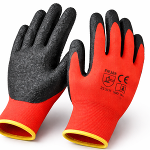 New Vietnam Elastic Knitted Wrist Latex Palm Coated Polyester Work Gloves Anti-Slip Reusable For Industrial <b>Garden</b> Use - Product Image 6