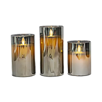 9-teiliges Set Wiederaufladbare Flammenlose Kerzen Batteriebetrieben mit Realistisch Beweglichem Docht Timer Fernbedienung Plexiglas-Säulen für Heimdekoration