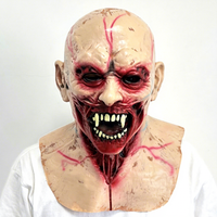 Masque d'Halloween Horreur Vampire Zombie avec Design Crâne Biohazard Creux, Accessoire de Fête Cosplay Effrayant pour Adultes