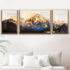 Set <span class=keywords><strong>di</strong></span> 3 Gold Mountain Abstract Wall Art - Modern Canvas Wall Decor soggiorno Office Painting Decoration landscape - Product Image 2